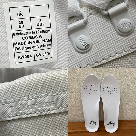 DR. MARTENS Combs Platform Boots in White Ajax+Extra Tough Poly Lace Up Boots 8 - Picture 15 of 16